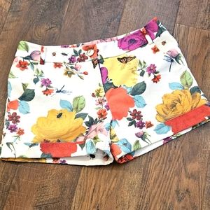 Ted Baker Sz 3 / US 8 Gleeso Cream Rose Bug Print Shorts